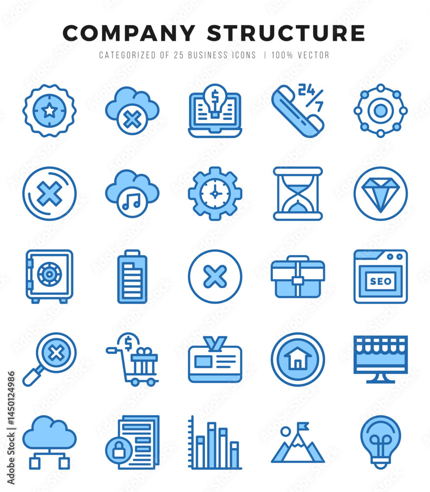 Fototapeta premium icons set. Company Structure for web. app. vector illustration.