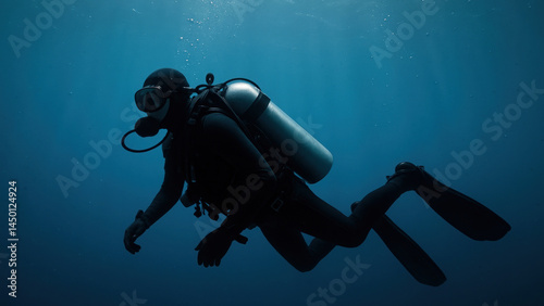 Underwater diver exploration adventure