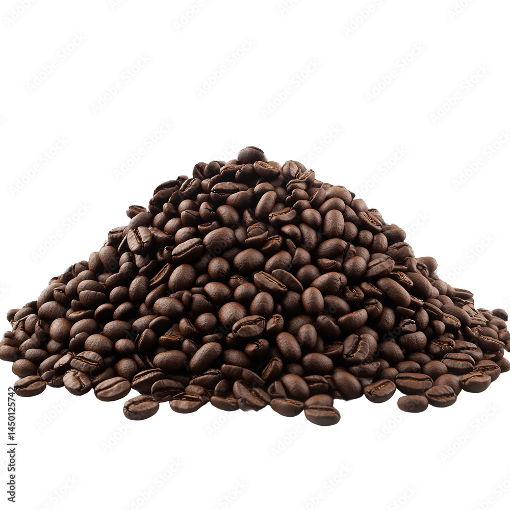Obraz premium Elegant presentation of aromatic roasted coffee beans against a dark backdrop