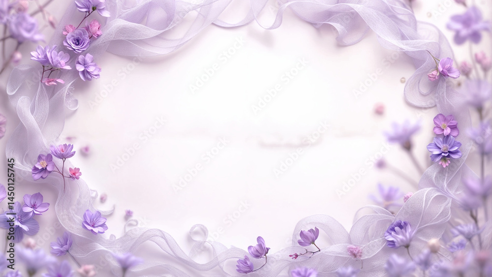 Obraz premium 紫の花のフレーム