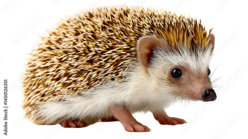 The Curious Hedgehog: The detailed portrait of an adorable hedgehog captivates, revealing its spiky coat and inquisitive gaze. Perfect for a close-up on wildlife The Curious Hedgehog: The detailed portrait of an adorable hedgehog captivates, revealing its spiky coat and inquisitive gaze. Perfect for a close-up on wildlife