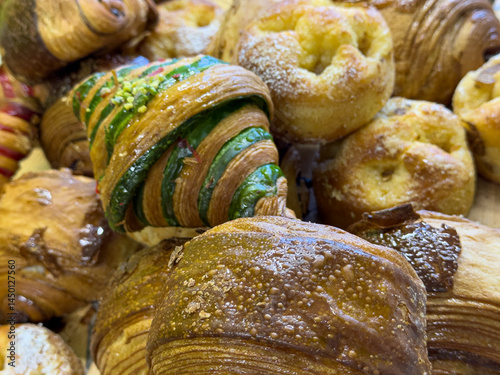 A close-up shot of various ...