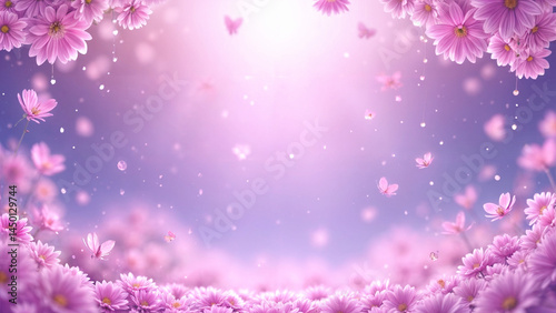 紫の花の風景