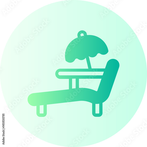 sun bed gradient icon