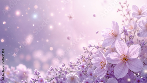 紫の花の風景