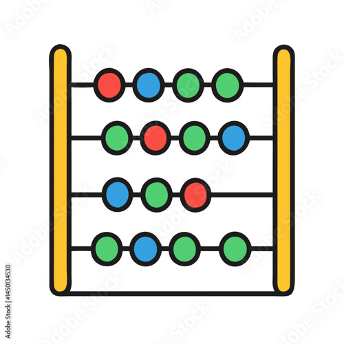 Abacus Icon for World Teacher's Day in Colorful Vector Style  