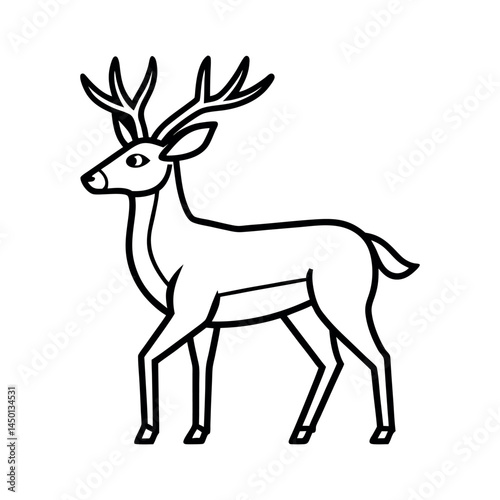 Wallpaper Mural Red Deer Outline Animal Drawing Vector Torontodigital.ca