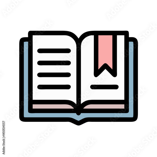 Open Book with Bookmark Icon for World Teacher's Day  