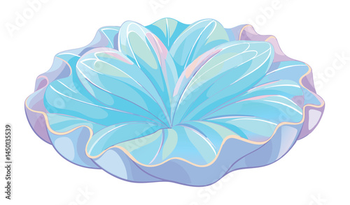 Beautiful light blue sea anemone illustration