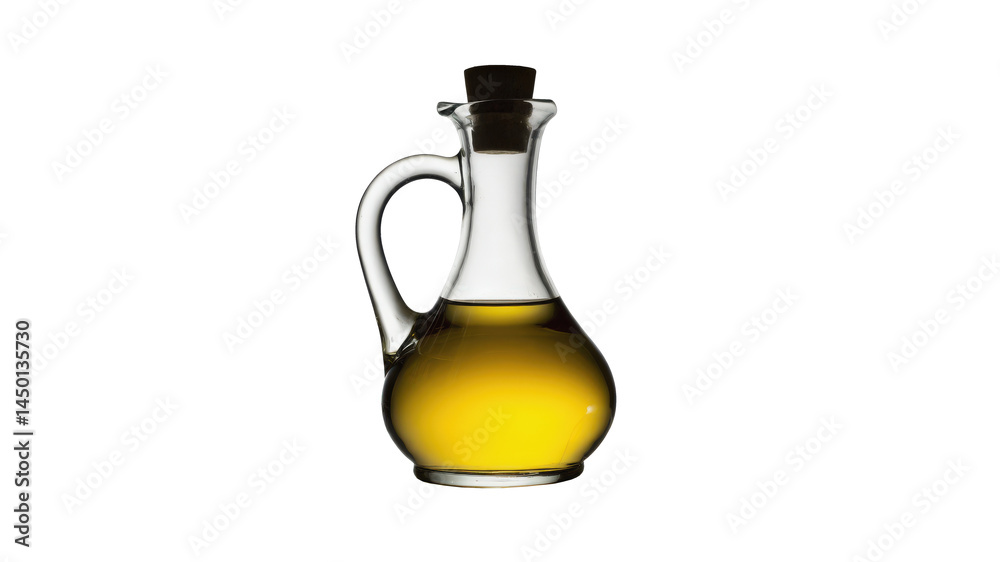 A glass carafe filled with golden liquid against a black background on transparent background A glass carafe filled with golden liquid against a black background on transparent background