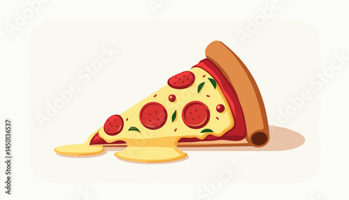 Delicious pepperoni pizza slice with melted cheese  