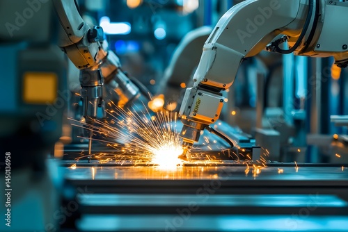 Industrial Robot Welding Sparks