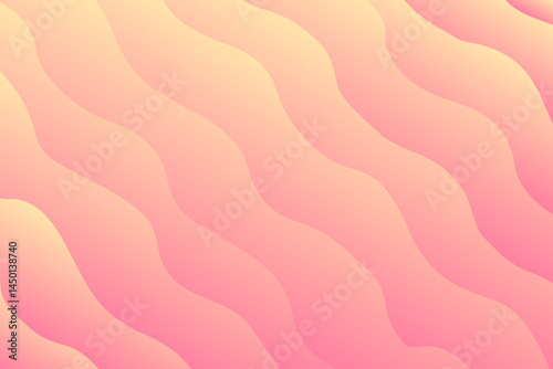 Abstract vintage peach color gradient, wavy pattern or sandy texture, light pink, yellow gradation groovy background. Cute aesthetic nude pink wallpaper with elegant geometric strips.