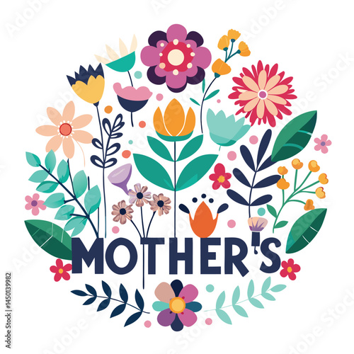 happy mother's day card with flowers