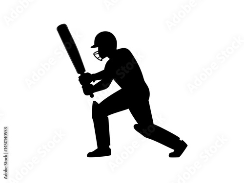 Cricket Batsman Ready Silhouette