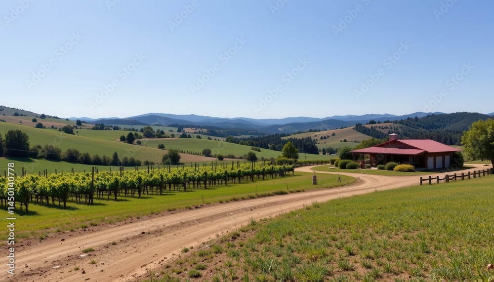 scenic vineyard property with rolling hills clear sky and rustic building showing premium rural real estate opportunities scenic vineyard property with rolling hills clear sky and rustic building showing premium rural real estate opportunities