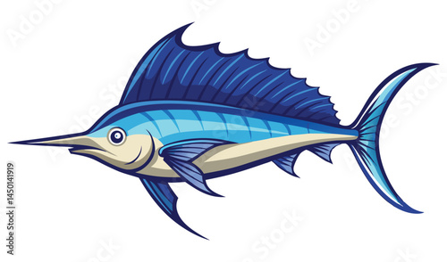 Atlantic sailfish illustration vector graphic