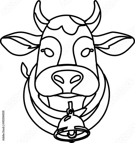 Flat Design Cow Icon – Qurban Animal for Eid al-Adha