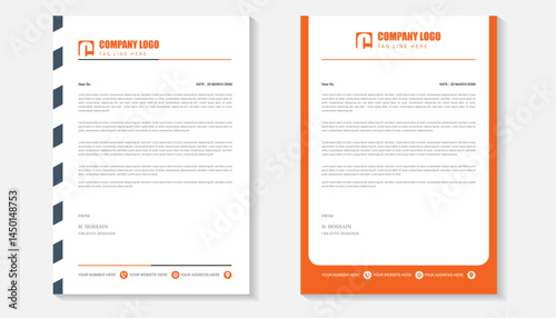 Modern creative clean business style letterhead bundle of your corporate design. Modern minimal style business letterhead in abstract design.