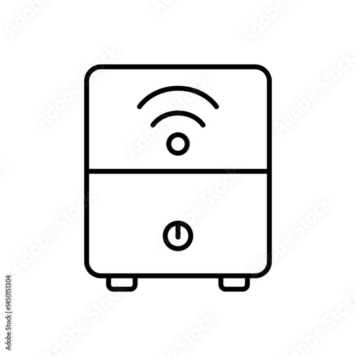 Smart humidifier line icon vector, with editable stroke, suitable for smart home apps, air quality dashboards, and health control systems