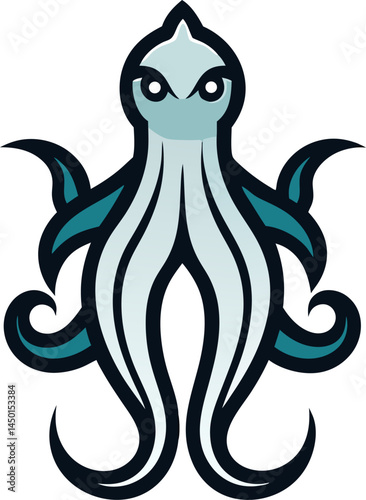 Kraken (Mythical) icon line art vector on transparent background