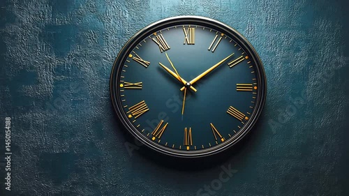 Wallpaper Mural Elegant wall clock displaying time on textured background Torontodigital.ca