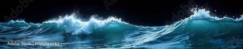 Shimmering white wave, deep black contrast, elegant curves, wave, fluid, calm
