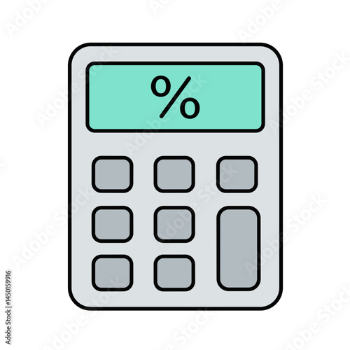 Icon of a calculator displaying a percentage symbol  