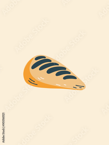 tasty pastry in cartoon design