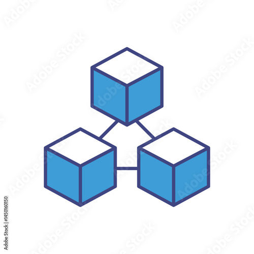Blockchain Processing Icon vector stock illustration