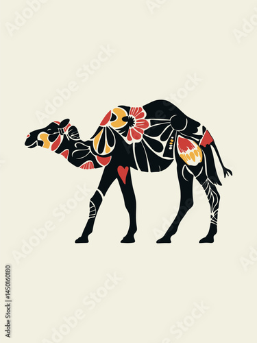 colorful camel vector in cartoon style