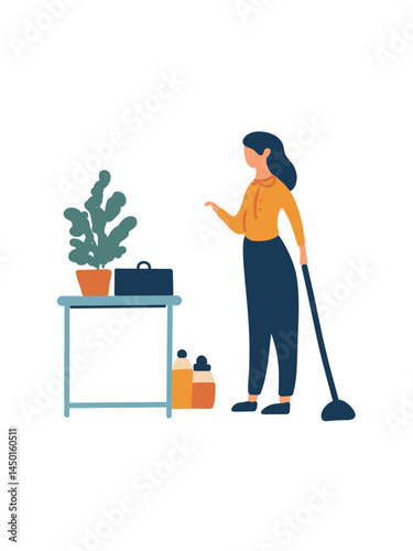 mopping the floor