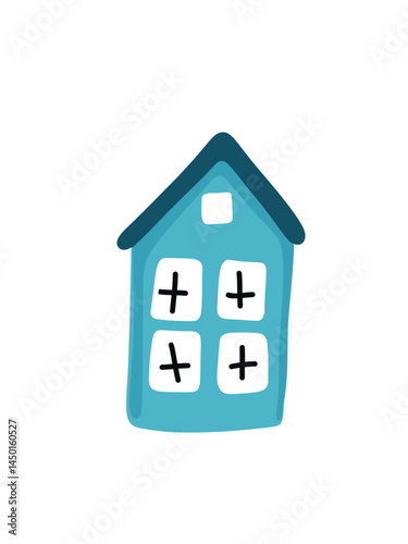 colorful bright house vector in cartoon style