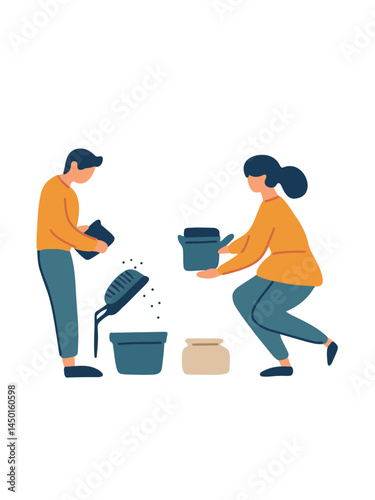 cleaning the room