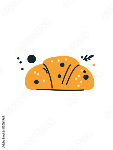 vector icon of bun with icing