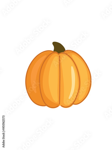 cartoon pumpkin in bright orange color