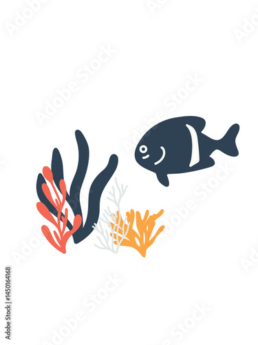 underwater coral set