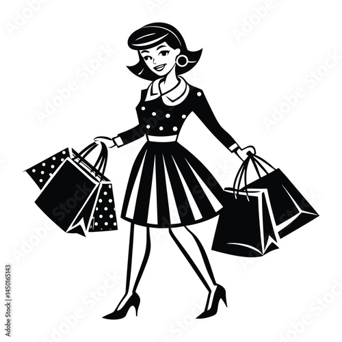 130 vactor  girl shopping Cute girl Fashionable Woman Walking 



Retro Shopping