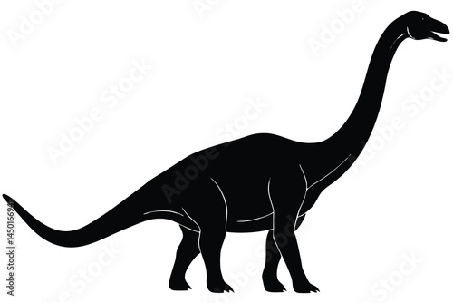 brachiosaurus silhouette vector illustration