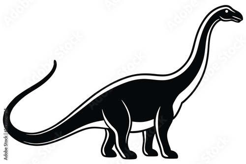 brachiosaurus silhouette vector illustration
