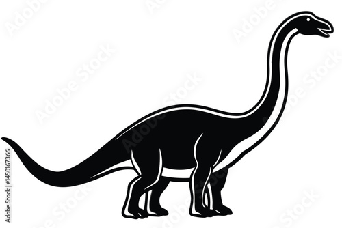 brachiosaurus silhouette vector illustration