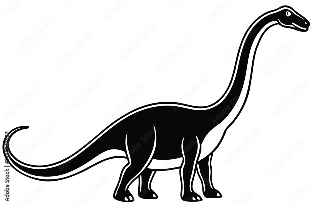 Fototapeta premium brachiosaurus silhouette vector illustration