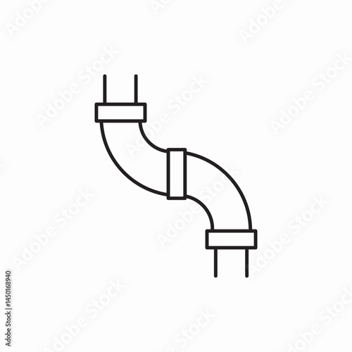Pipe plumbing water icon vector sign
