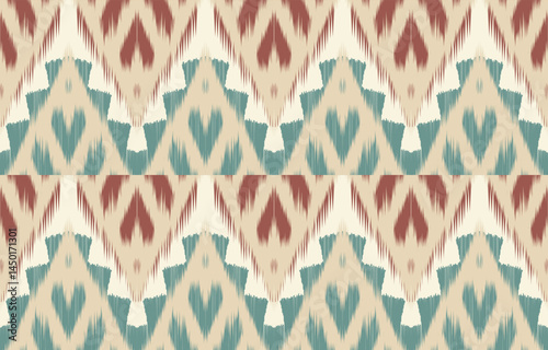 Ethnic abstract ikat art. Aztec ornament print. geometric ethnic pattern seamless color oriental. Design for background ,curtain, carpet, wallpaper, clothing, wrapping, Batik, vector illustration.