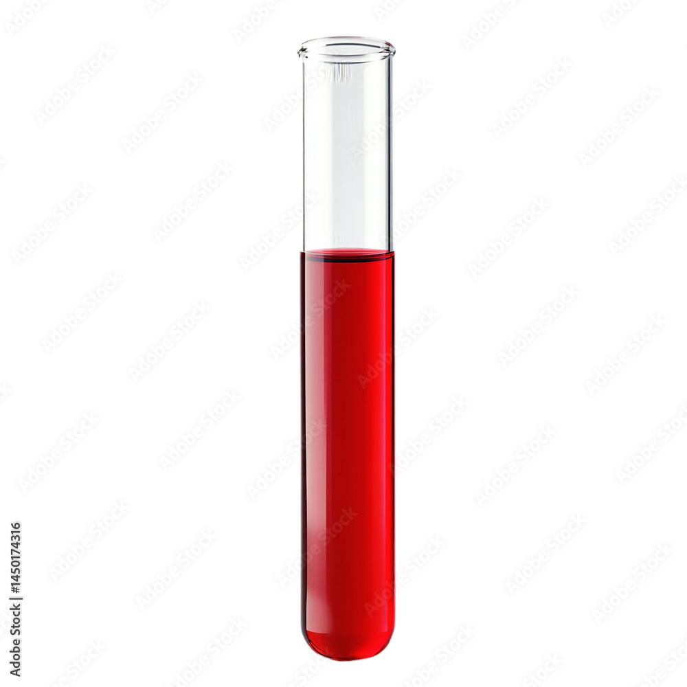 A red liquid in a test tube isolated on white background for scientific experimentation and innovation in laboratory settings ideal for science and research concepts A red liquid in a test tube isolated on white background for scientific experimentation and innovation in laboratory settings ideal for science and research concepts