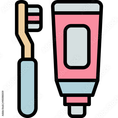 toothpaste and brush icon