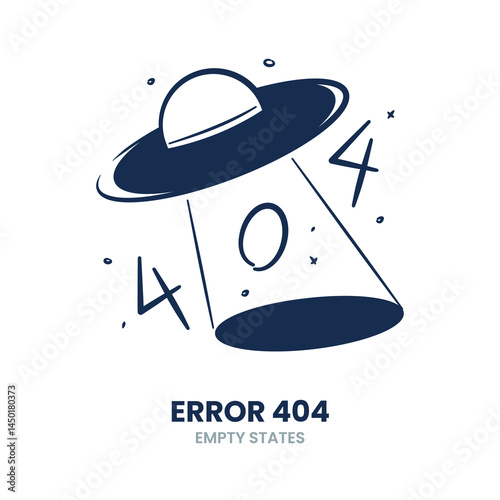 Error 404, page not found, error, missing, broken, lost, fail, disconnect. Vector Illustration
