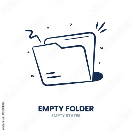 Folder, empty, file, document, storage, archive, directory, data. Vector Illustration