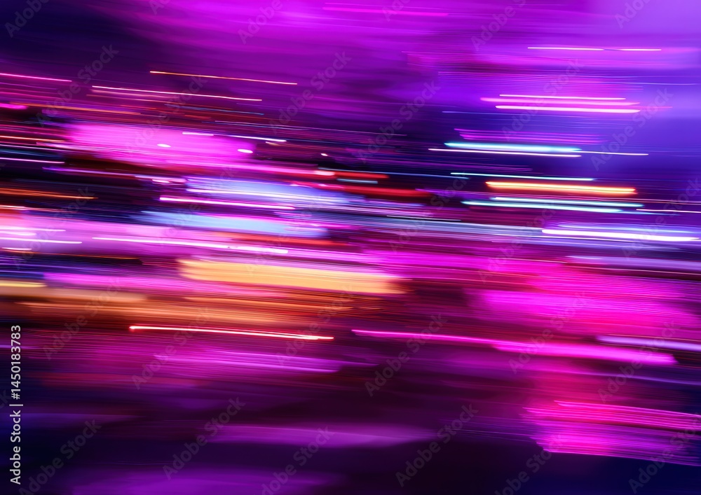 Abstract lights in motion, creating a vibrant pink and purple blur.