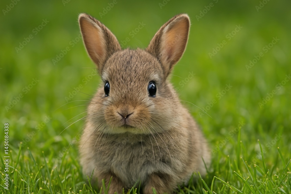 Adorable rabbit on green grass. Adorable rabbit on green grass.